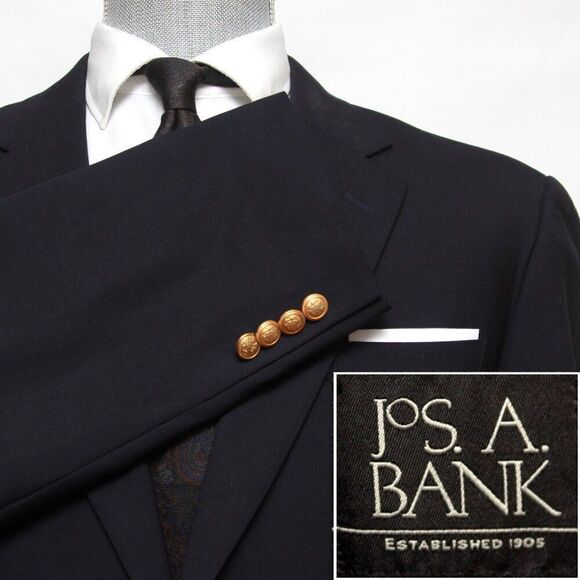 Jos A Bank Men's Blazer 42L SportCoat Black or Dark Navy D040218 - Picture 1 of 10